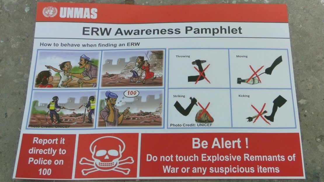 Pamphlet used in 2015 to conduct Risk Education sessions in Gaza