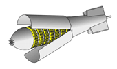 A graphic showing a cluster bomb