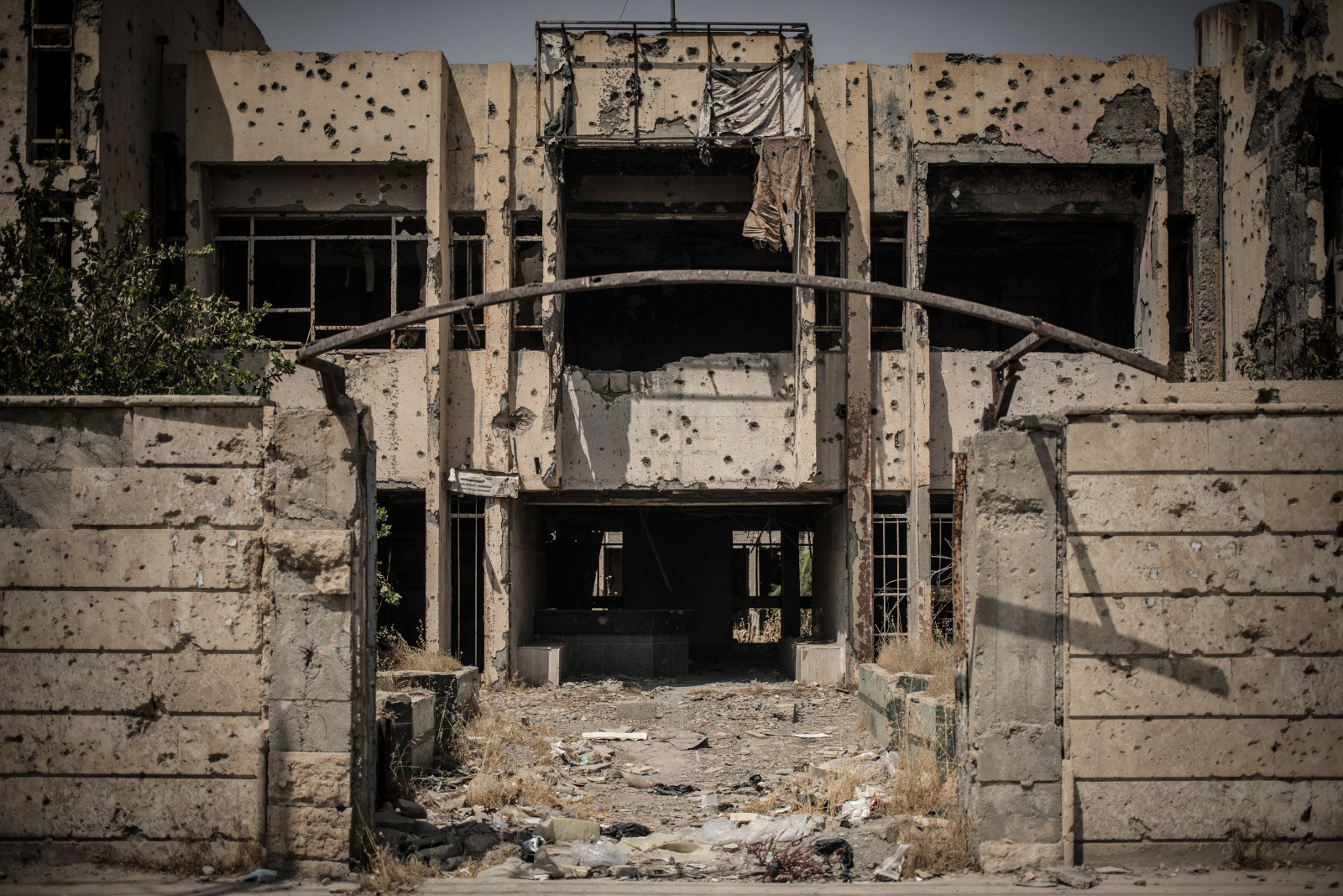 A damaged building in Mosul, Iraq