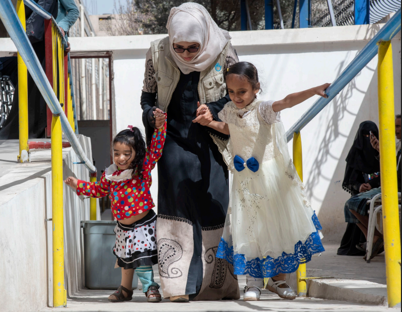 Explosive weapons affect civilians, particularly children and people with disabilities. ; }}