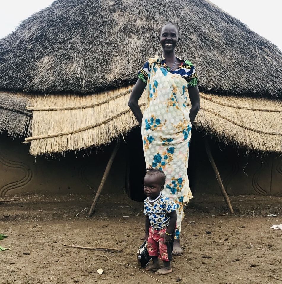 Nyayual and Pal in the Nguenyyiel refugee camp where they live.