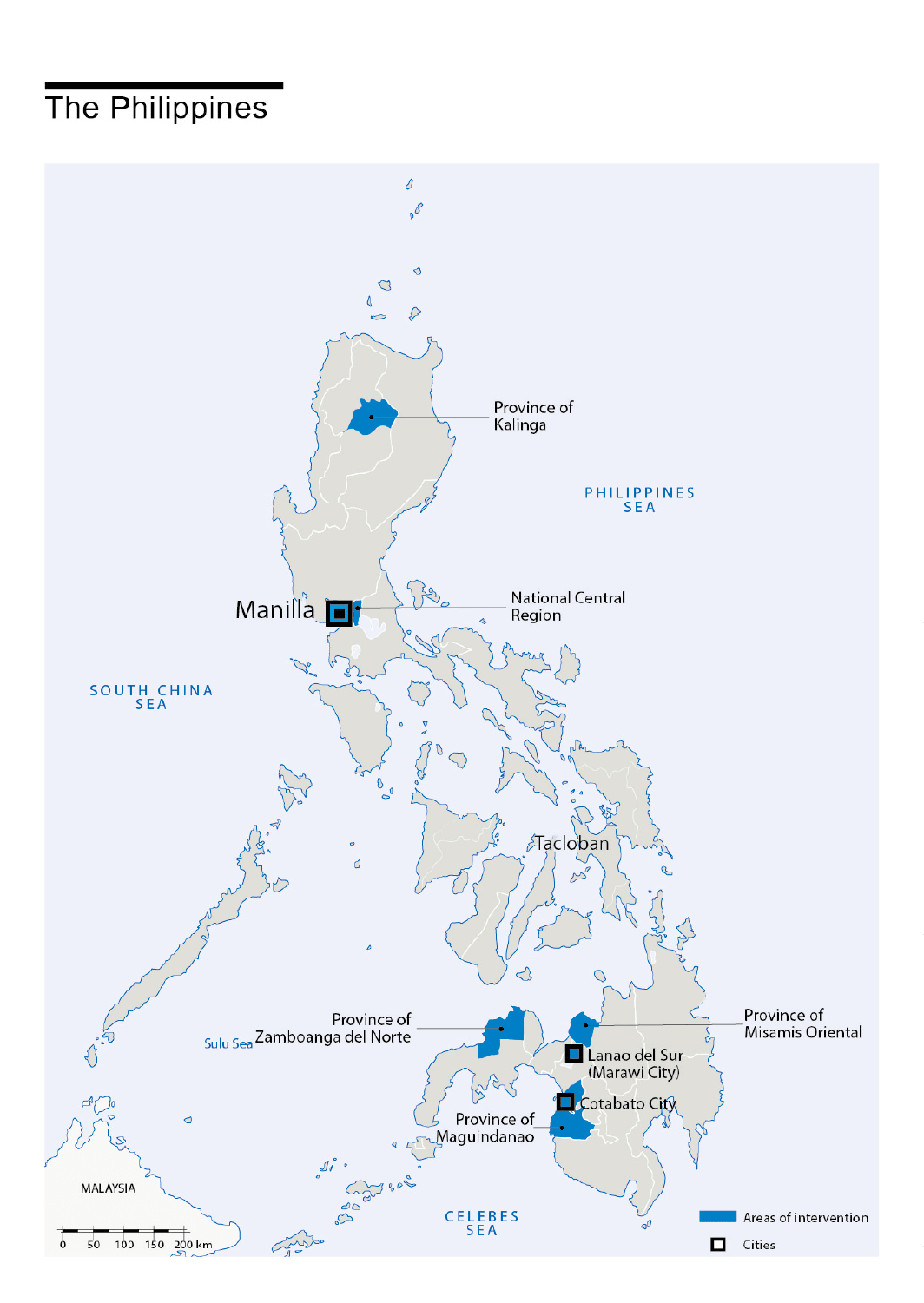 Map of Humanity & Inclusion's interventions in Philippines