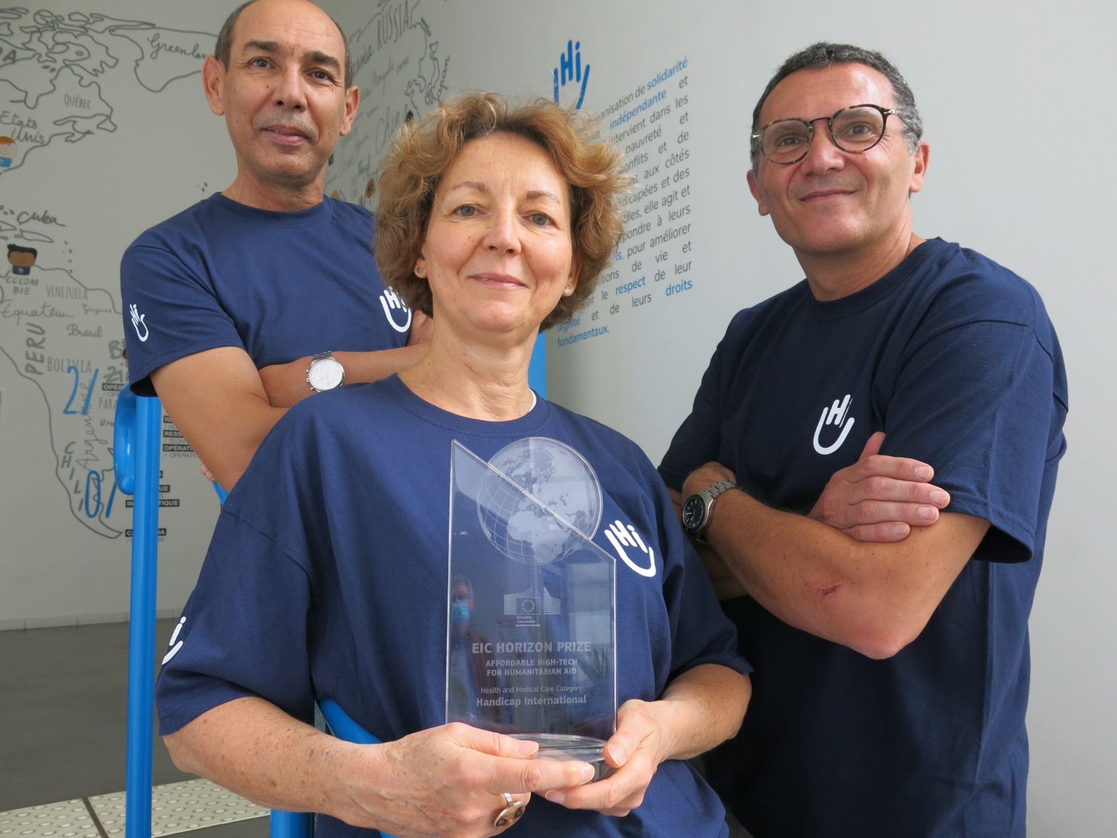 Horizon Prize laureates from the left to the right : Abder Banoune, Isabelle Urseau, Pierre Gallien