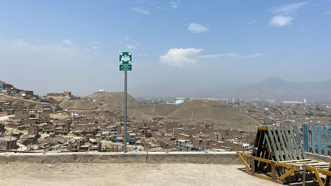 Disaster assembly point in Puente Piedra, in Los Jazmines, a community in the suburbs of Lima.