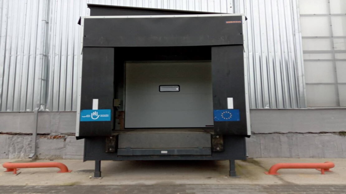 Truck loading dock at a warehouse