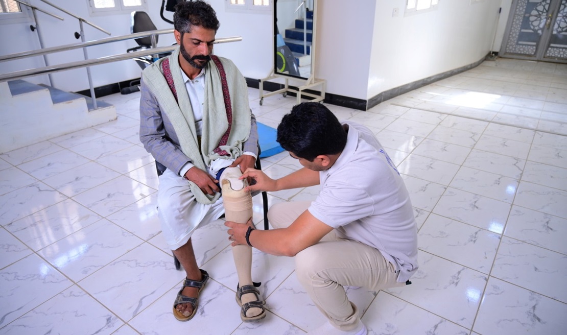 Khaled at the rehabilitation center 