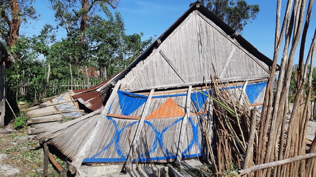 Damage caused by Cyclone Batsirai, in Mahanoro, Madagascar