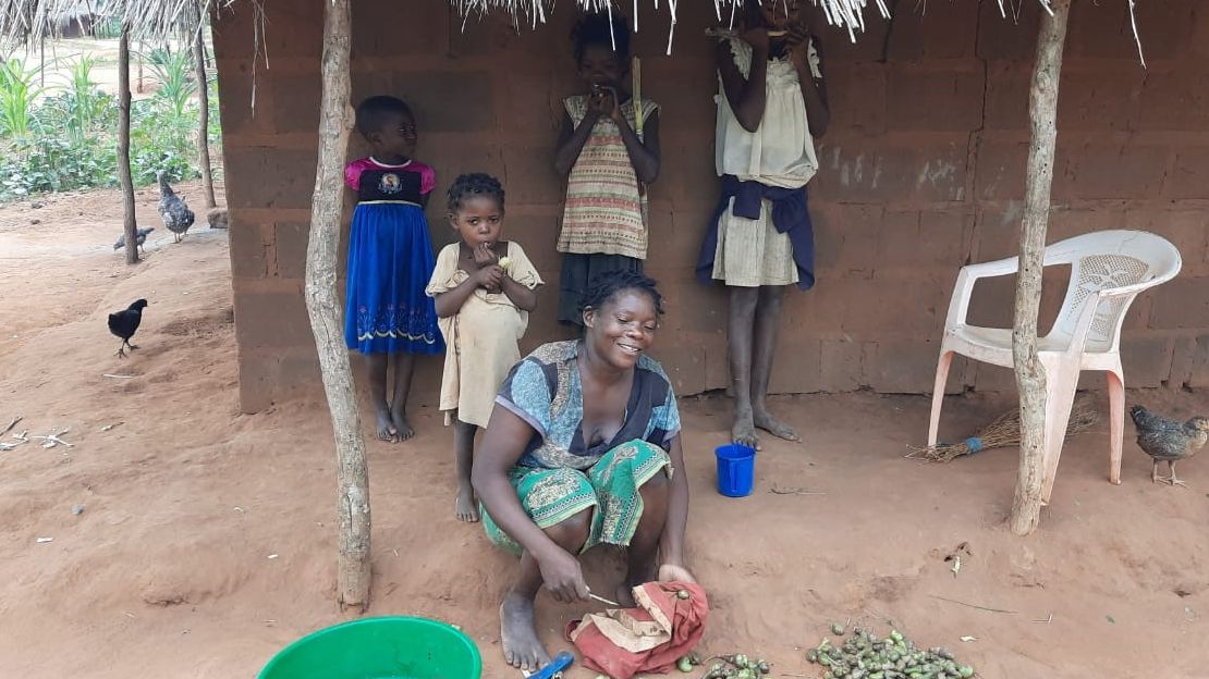 Family of refugees in northern Mozambique