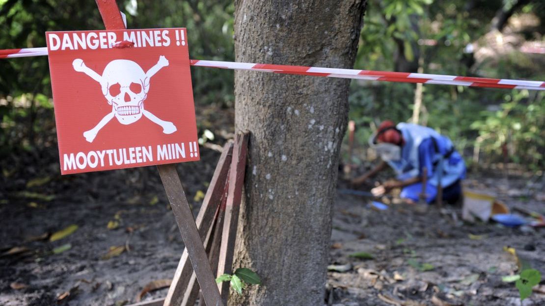 A deminer at work in Casamance, Senegal 2010.