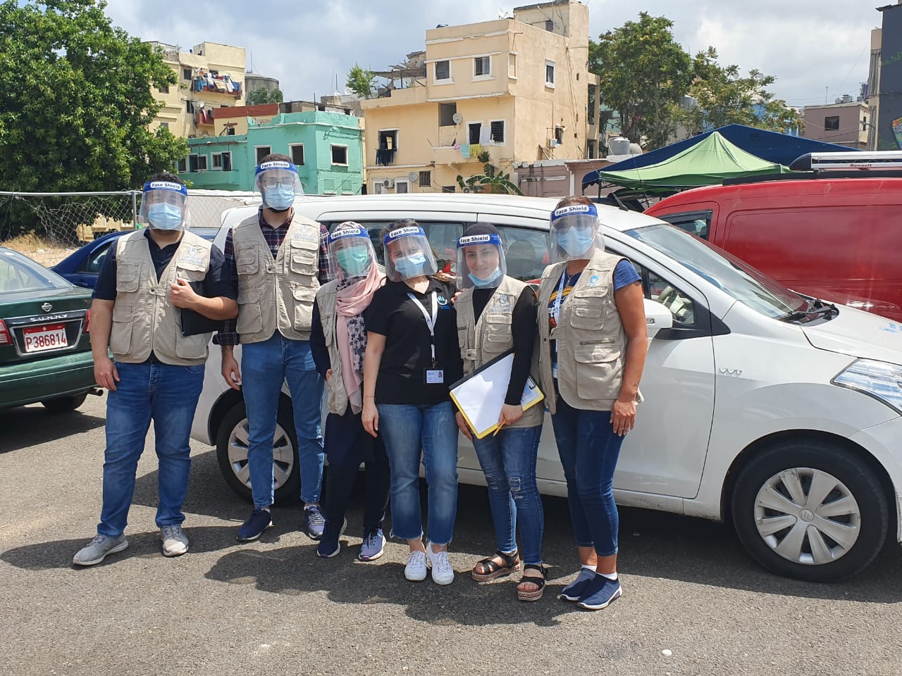  Members of Zeina’s team prepare to meet with victims of the blast