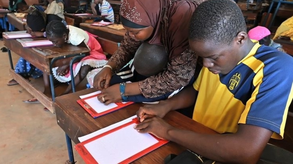 A blind child in a school in Africa 