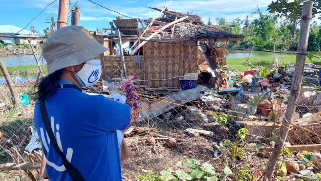 ARCHIVE: Melanie Ruiz evaluating damage after Typhoon Odette in December, 2021. Philippines.