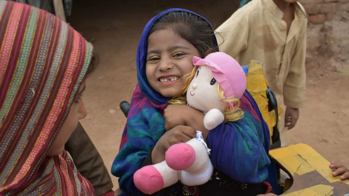 Samina at the playground activities with her friends