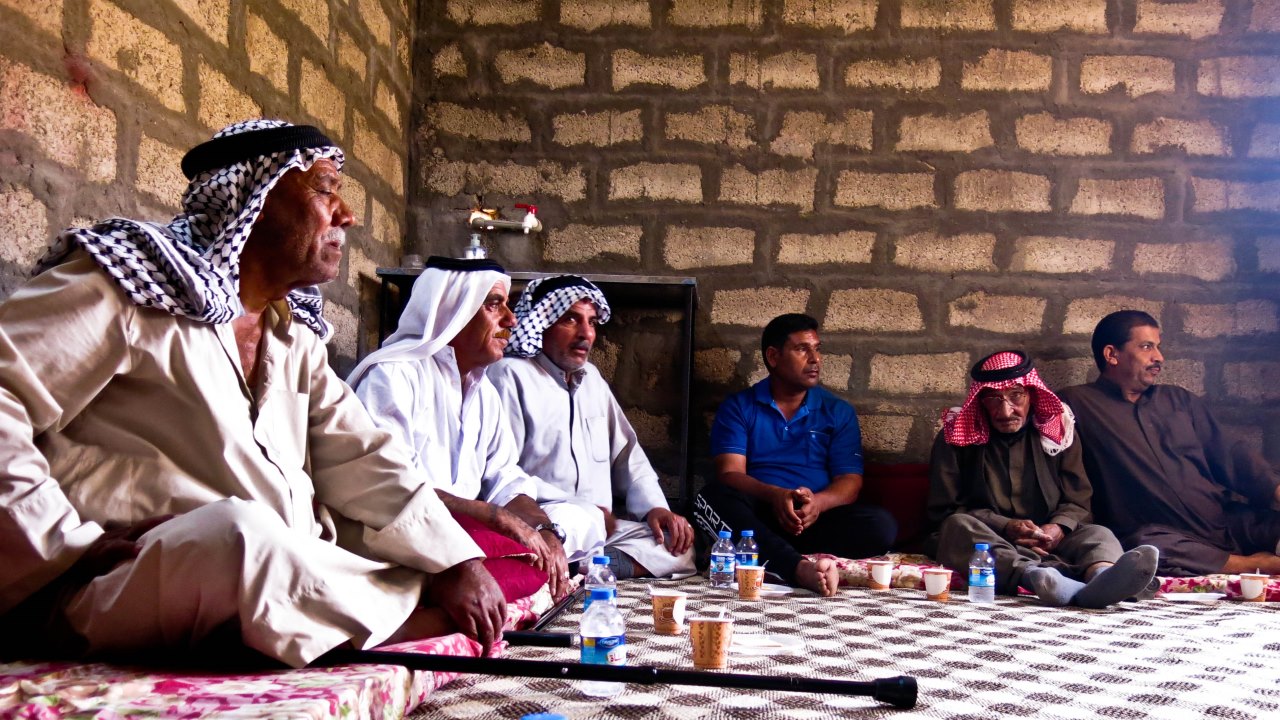 A psychosocial support group session in Bawa, helps a group of men to cope with and share the traumatic events they have lived while fleeing the conflict.