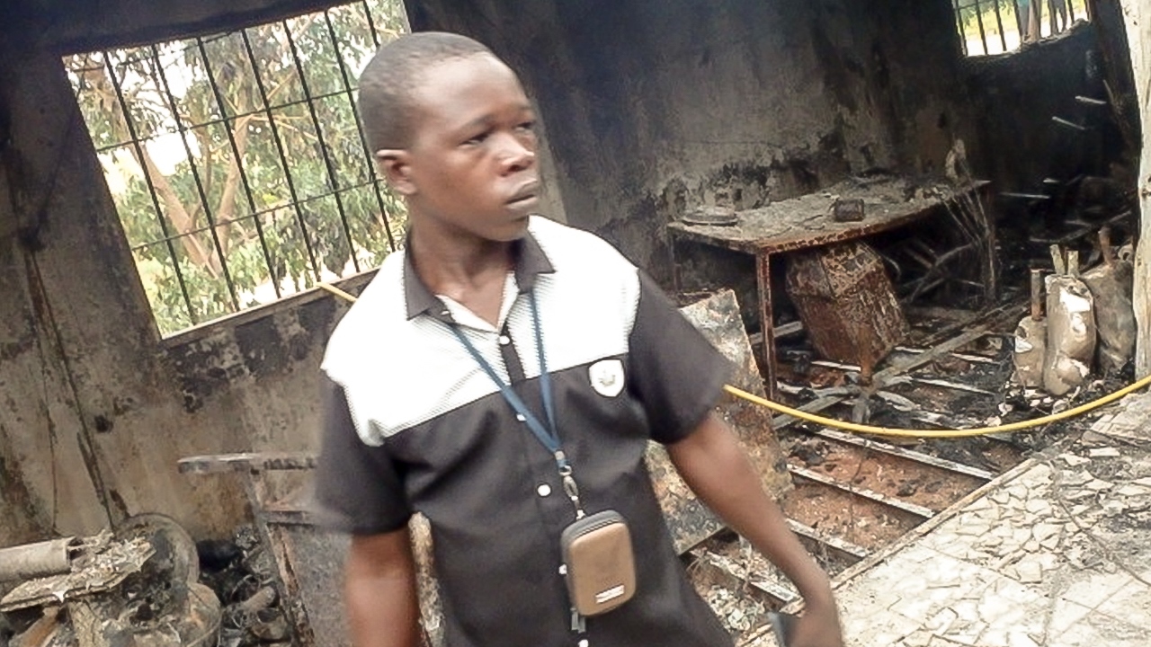 Inside the orthopedic center of Tenkodogo, destroyed by a fire in June 2016