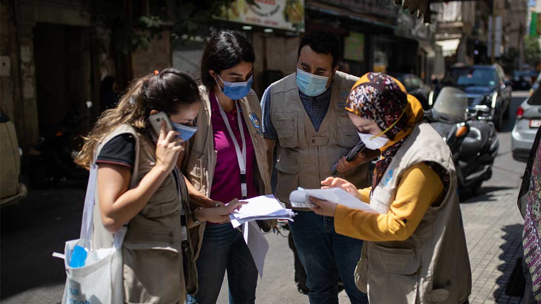 HI staff coordinate a needs assessment following the port blast in Beirut, August 2020.