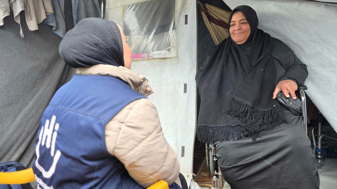 Fatima, a 40-year-old mother who was forcibly displaced six times in the Gaza Strip