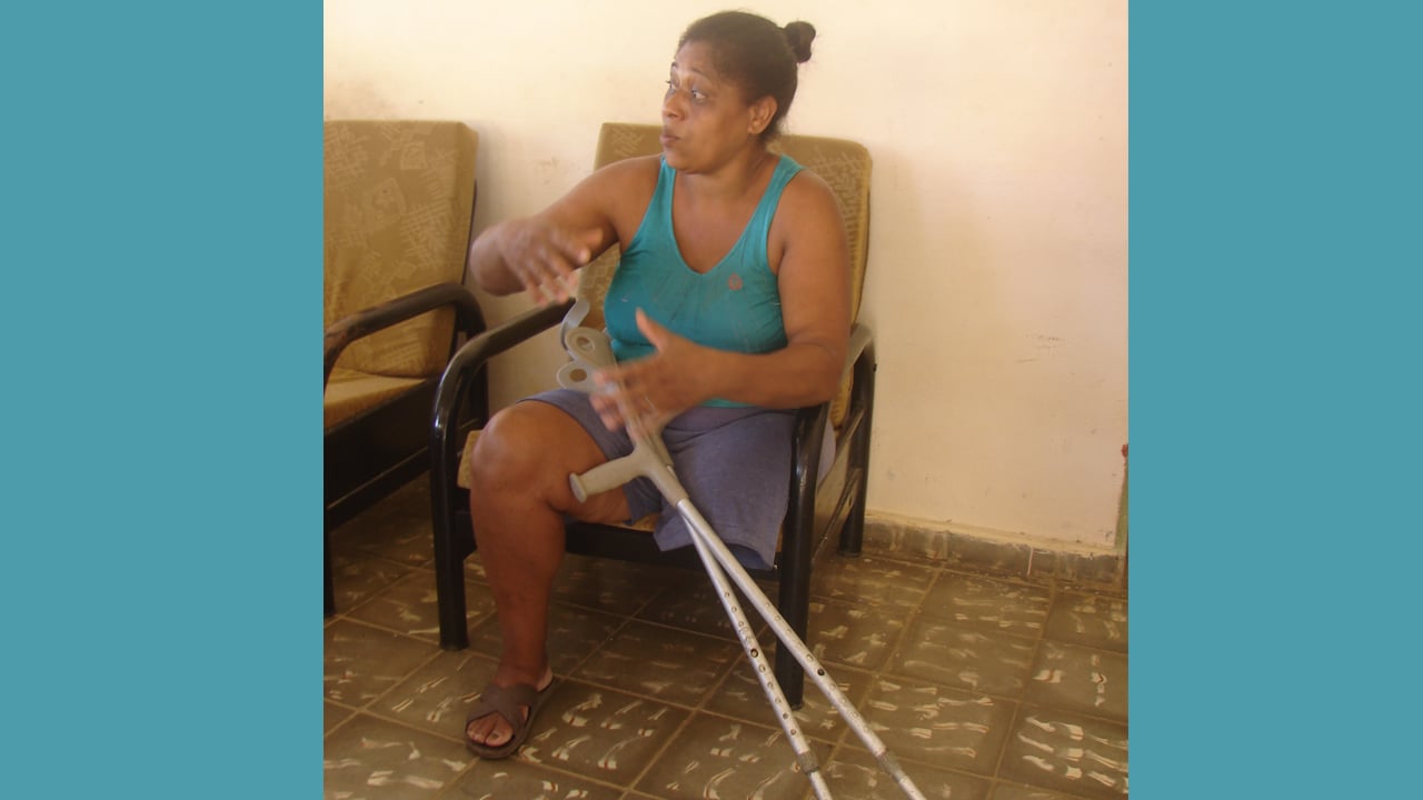 Maria Del Carmen, affected by hurricane Matthew in Cuba