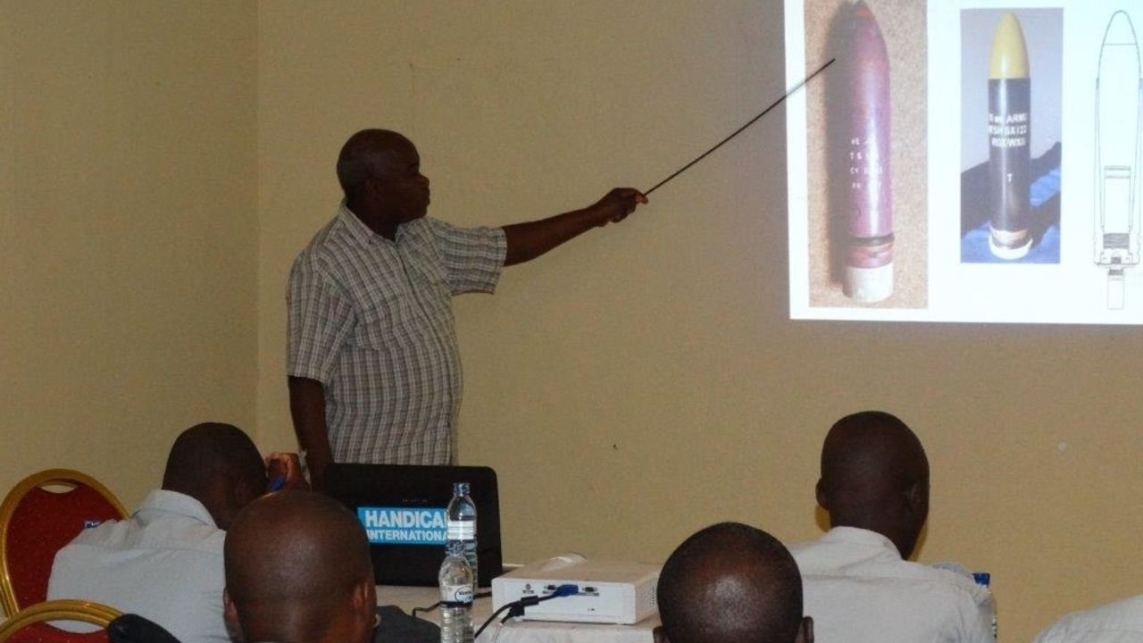 Training a local police force in Mozambique.