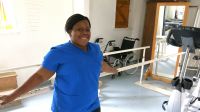 Stéphanie at the Healing Hands for Haiti rehabilitation center. Haiti.