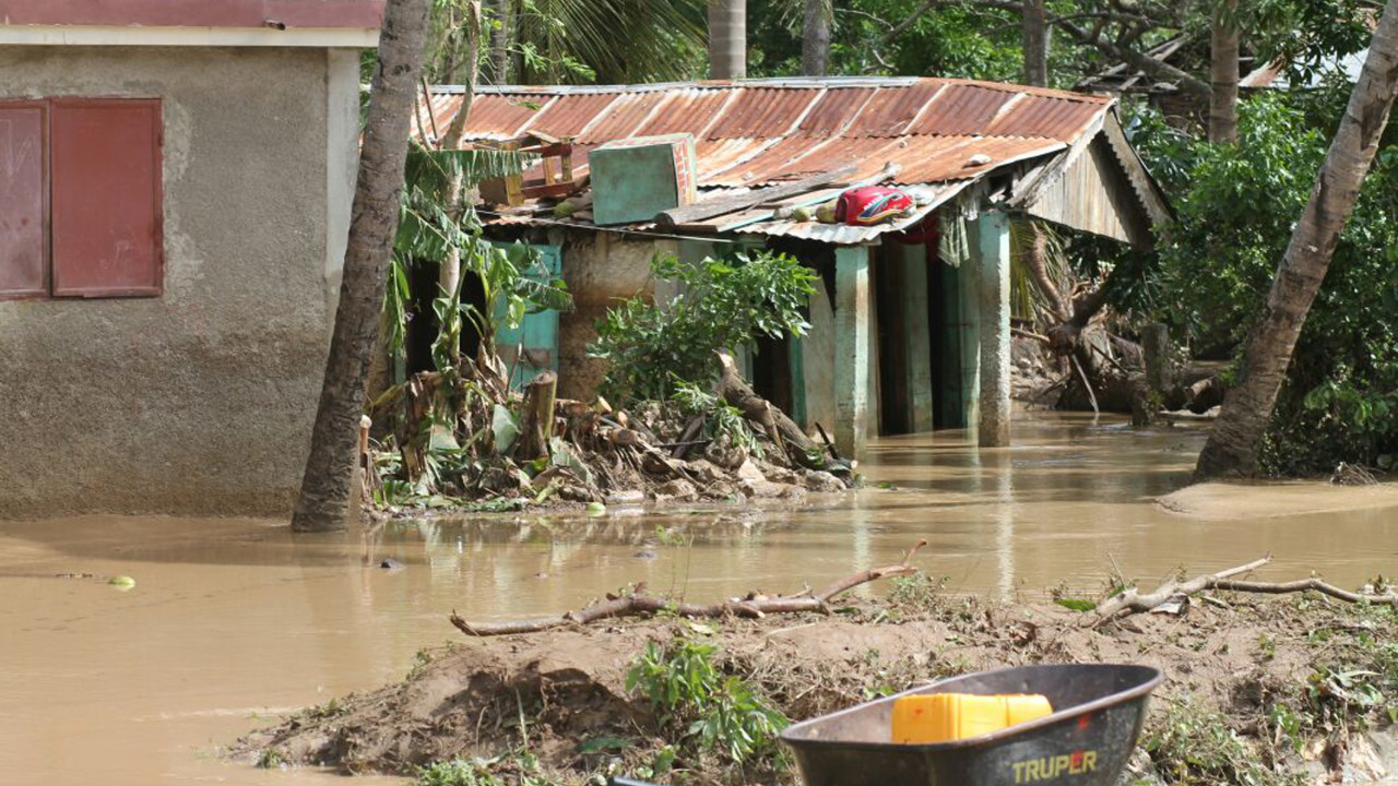 Destroyed houses in south Haiti after Hurricane Matthew