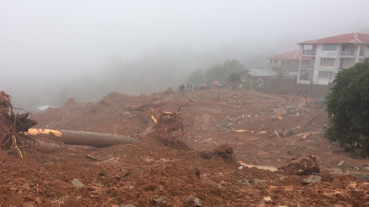 A district of Freetown affected by the mudslides 