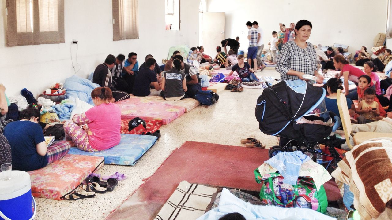 Displaced families in Erbil. Iraq.