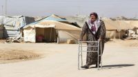 Ebtesam, 55, fractured her hip whilst living in Zataari refugee camp, northern Jordan.
