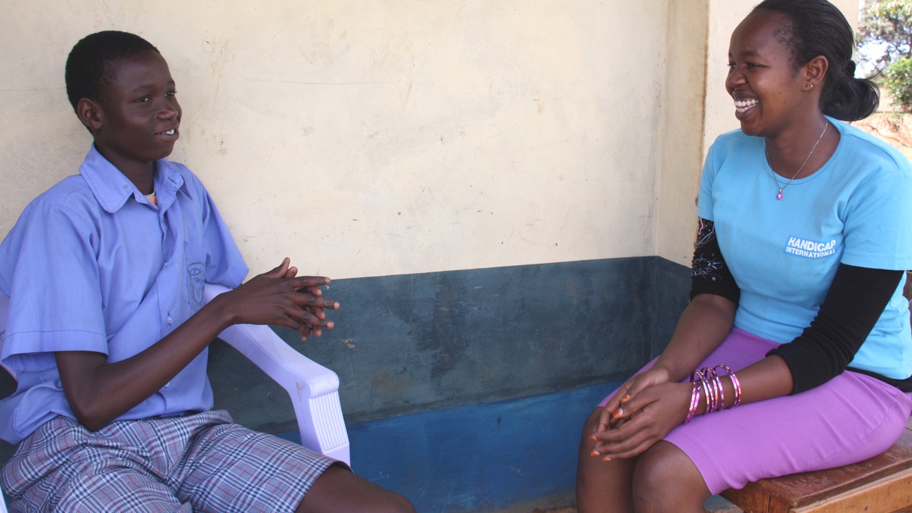 Advocate, Peter, uses sign language. Kenya.