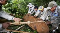 Laos: It took three hours to diffuse this bomb, which was found near a village. 