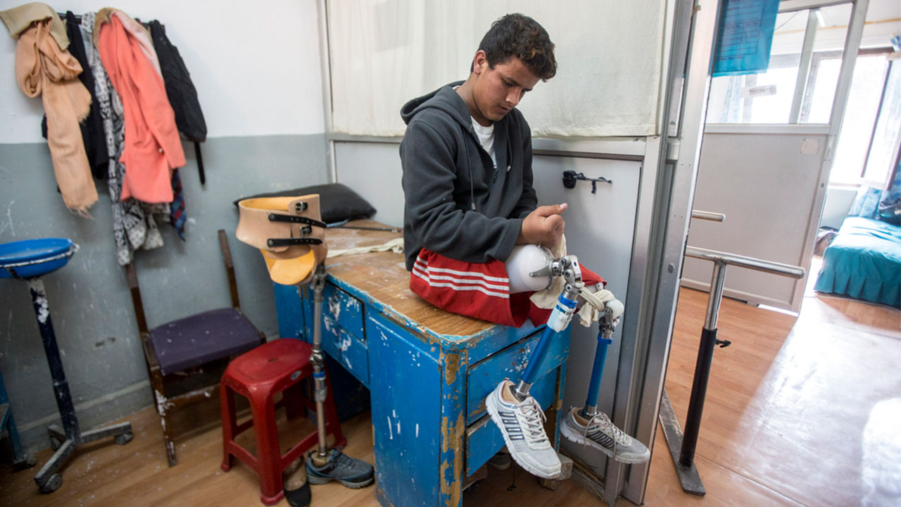 Ramesh, 19, lost both his legs in the 2015 Nepal earthquake