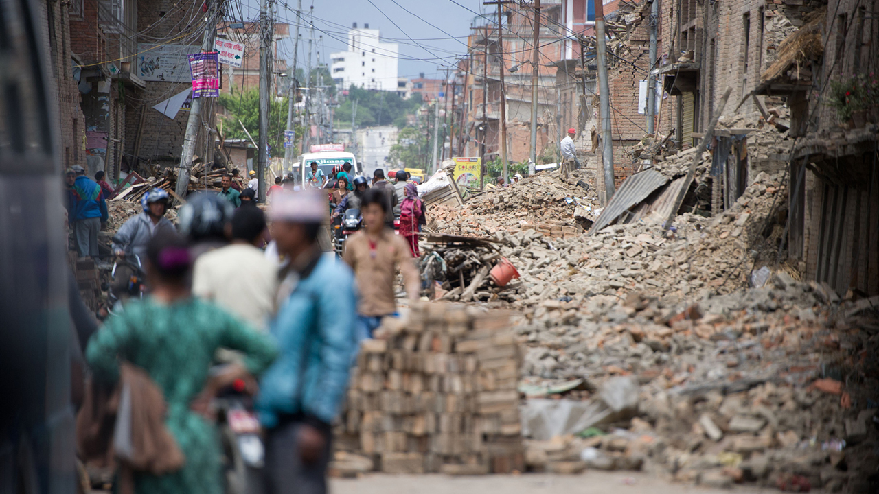 Rubble from the 2nd earthquake in Nepal.