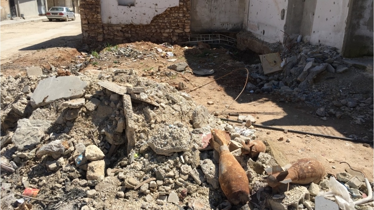 Unexploded ordnance in Kobane, Syria