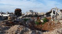 Destruction in the city of Kobani, Syria.