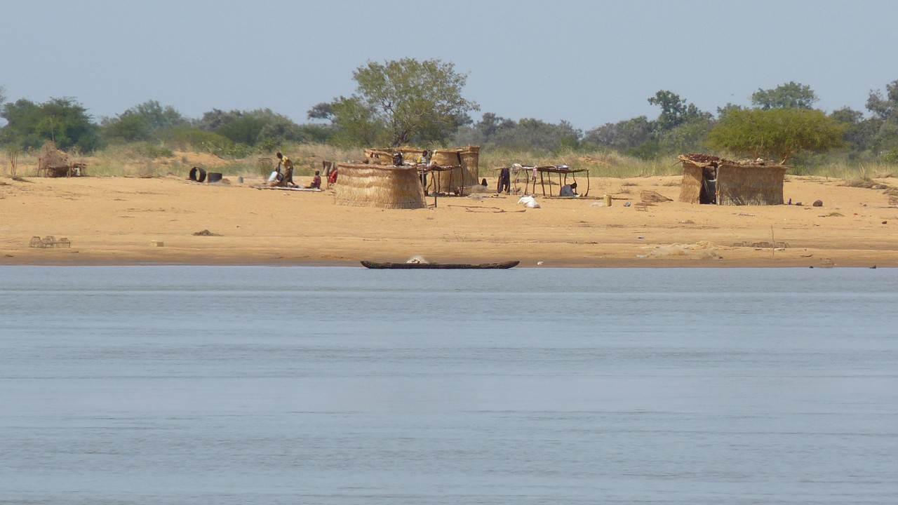 A a river in Moyen-Charir that the ERW surveyors had to cross. Chad.